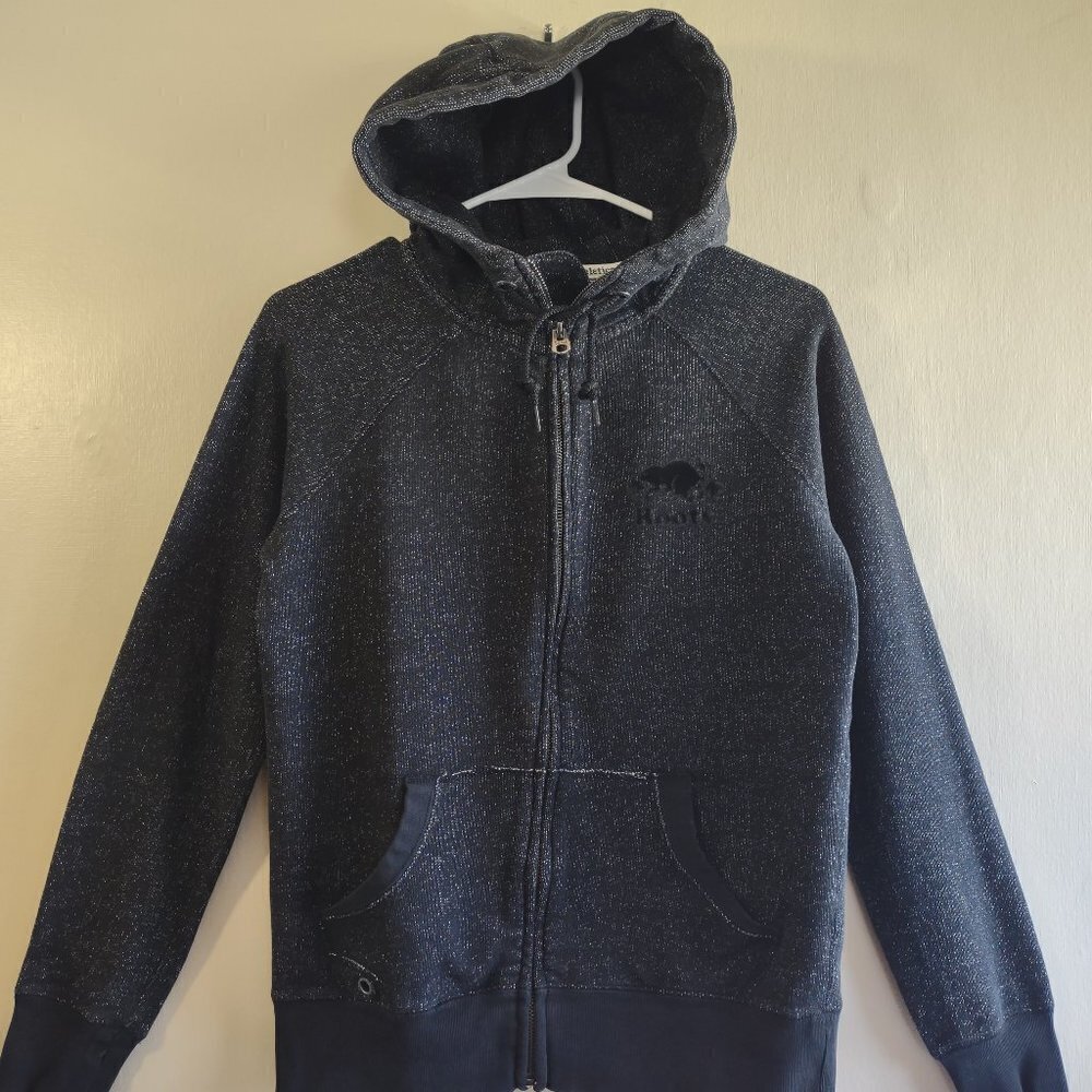 Roots Athletics Full Zip Fleece Hoodie Jacket Relaxed Fit Outdoor Rugged Small